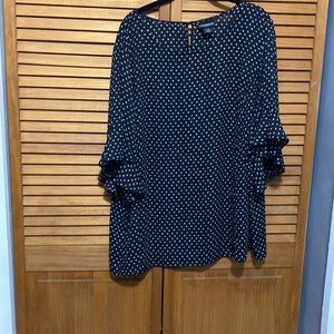 Liz Claiborne Black Blouse with Polkadots and Keyhole back opening plus size 3X